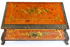 Reuge KING'S MUSIC BOX, Brass Footed, Floral Marquetry, Birds Eye Maple, Mozart picture