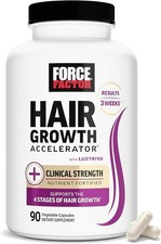 New Force Factor Hair Growth Accelerator 90 Capsules Biotin Lustriva Men Women picture