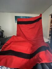 VTG 40s Trapper Point 100% Wool Camp Blanket Red Black Stripe England 91” X 74” picture