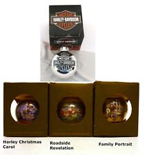 Lot of 4 Vintage Harley Davidson Christmas Ball Ornaments USA picture