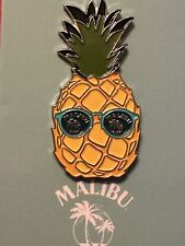 Malibu Rum Pineapple Enamel Pin Badge 1 in. X 1.5 in. NEW picture