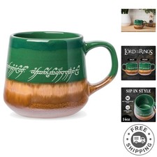 18 oz Lord of the Rings Tapered Mug—Elegant Elvish Script & Glossy Finish picture