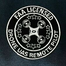 Black & Silver Drone Accessories - FAA Licensed UAS Remote Pilot Iron On Patch picture