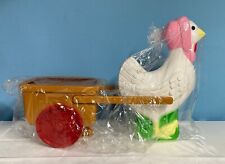 Blow Mold Vintage 1996 Don Featherstone Mother Hen & Cart Planter Union Products picture