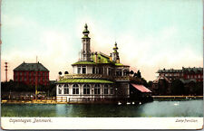 Vtg 1900s Copenhagen Denmark Lake Pavillion Antique Postcard picture