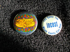 2 Pinback Buttons INCEST IS BEST Celluloid KAMA SUTRA  Funny Novelty Badges Sexy picture