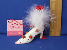 Dept 56 Valentine's day Krinkles Red Shoe Ornament ~ Patience Brewster 56.23117 picture
