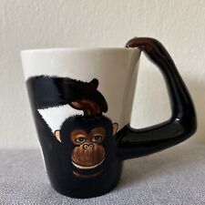 World Market Monkey Chimp Coffee Mug Tea Cup 3D Graphic 12oz Ceramic Arm Handle picture