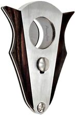 PREMIACASA CIGAR CUTTER STAINLESS STEEL DOUBLE CUT BLADE INVERTED ZEBRA WOOD CIG picture