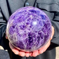 Large Natural Dream Amethyst Sphere Quartz Therapy Aura Crystal Ball 6.6LB picture