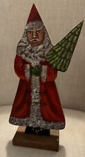 Wooden Hand painted Santa 12 “ Tall Beautiful Detail picture