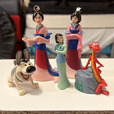 Retro 2000s Disney Princess Mulan, Mushu, Little Brother / Figurines Lot of 5 picture