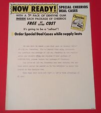 VTG Cheerios Promotional Letter RARE 1950s Retro Dentyne Gum Grocery Ephemera AD picture