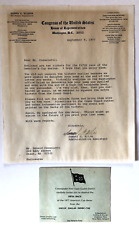 YACHT RACING 1977 Americas Cup Race Invitation + Letter Office of Gerry E Studds picture