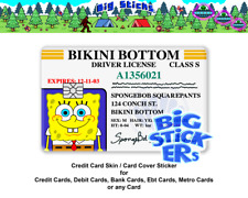 Bikini Bottom Drivers License Credit Card Skin SMART Sticker Cover SpongeBob picture