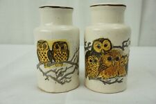 Owl Family Salt and Pepper Shakers Ceramic Enesco picture