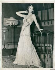 1938 June Cox Wears Claire De Lune Gown Nicole De Paris Show Fashion 7X9 Photo picture