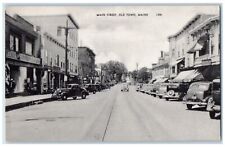 1941 Main Street Old Town Classic Cars Parked Establishments Maine ME Postcard picture
