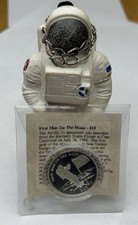 First Man On The Moon Collectors Set: .999 Silver & Kennedy Space Center Antique picture