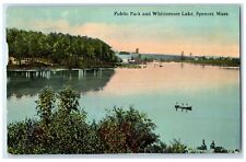 c1910's Public Park & Whittemore Lake Boating Spencer Massachusetts MA Postcard picture