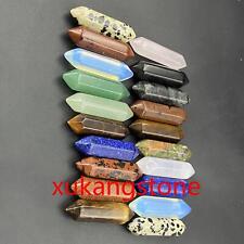 20pc Wholesale Natural Mixed Obelisk Quartz Crystal Wand Double Point Healing picture