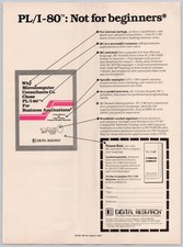 1981 PL/I-80 Software Advertisement Digital Research Computer Magazine Print Ad picture