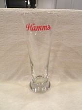 Vintage 7 1/8" Tall Hamm's Beer Advertising Contour Glass With Red Logo HAMMS picture