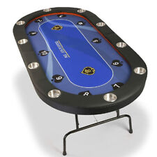 DC DiClasse Blue Folding Poker Table 10 Player Texas Holdem Casino Blackjack picture
