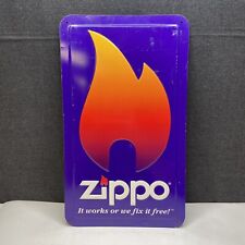 Vintage Zippo Cigarette Lighter Flame Metal Advertising Flame Fire Store Sign picture