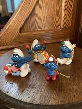 lot of 4 vintage Smurf Christmas ornaments 1981 Made In Portugal By Schleich picture