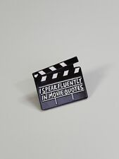 I Speak Fluently in Movie Quotes Lapel Pin Black & White Colors Clapboard picture