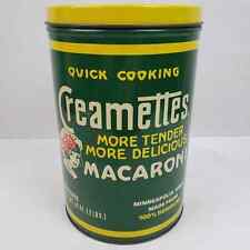 Vintage 1900s Replica Creamettes Quick Cook Macaron Tin 8x5 Inch Advertising picture
