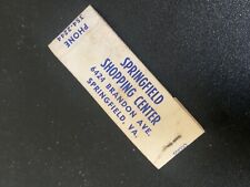 Vintage Virginia Matchbook: “Springfield Shopping Center” picture