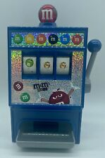 M&M's World Slot Machine Candy Dispenser Blue Las Vegas Tested Working Great picture