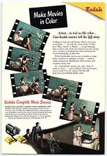 1940s KODAK CAMERAS CINE-KODAK MOVIES COMPLETE SERVICE FULL PAGE PRINT AD Z5229 picture