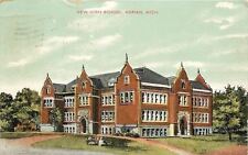 Adrian Michigan~Big Puddle After Rain at New High School~Spanish Revival~c1908 picture