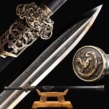 102CM Traditional Chinese Dragon Ebony Folded Steel Sword Sharp Handmade Jian神龙剑 picture