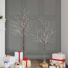 Birch Tree W/ Lights & Remote Indoor/Outdoor Ser of 2, 6ft, 4ft By Valerie Brown picture