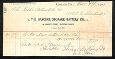 1901 Chicago Haschke Storage Battery Co. Billhead J.E. Haschke Electrical picture