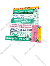 Environmental Bumper Sticker lot of 12 think globally , recycle, Solar, Liberal picture
