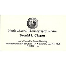 Donald L Chaput North Channel Thermography Houston Vintage Business Card SD9-B7 picture