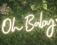 Oh Baby Neon Sign for Baby Shower Decoration Gender Reveal Wall Decor Photo Prop picture