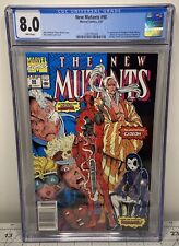 NEW MUTANTS 98 CGC 8.0 VF NEWSSTAND 1ST DEADPOOL APPEARANCE + 2 MORE WHITE PAGES picture