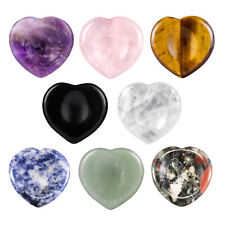 Handcarved Crystal Thumb Worry Stone for Anxiety Reiki Pocket Palm Heart Stone picture