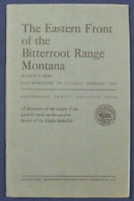 USGS MONTANA GEOLOGY EASTERN FRONT BITTERROOT RANGE Vintage 1952 Report picture