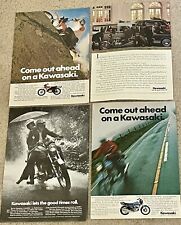 Vintage Kawasaki Motorcycles 70s 80s Magazine Print Ad Lot Of 17 picture