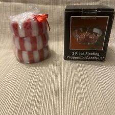 3 Piece Floating Peppermint Candle Set (NIB)  picture