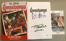 RL STINE & TIM JACOBUS DUAL SIGNED GOOSEBUMPS SAY CHEESE AND DIE BOOK JSA COA picture