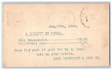 1904 A Decline On Sugar John Scowcroft & Sons Co. Ogden Utah UT Postal Card picture