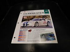 1997 Dodge Viper GTS-R Spec Sheet Brochure Photo Poster  picture